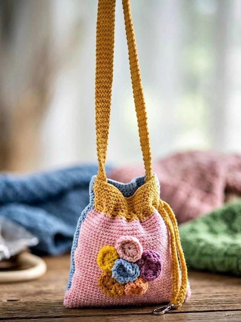 Pink & Yellow Mini Shoulder Bag